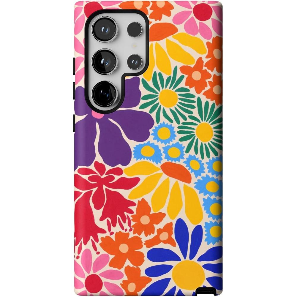 imageCasely Galaxy S24 Ultra Case  Thats Amore  Valentines  Essential Slim DualLayer Protective DesignFlower Patch  MultiColor Floral