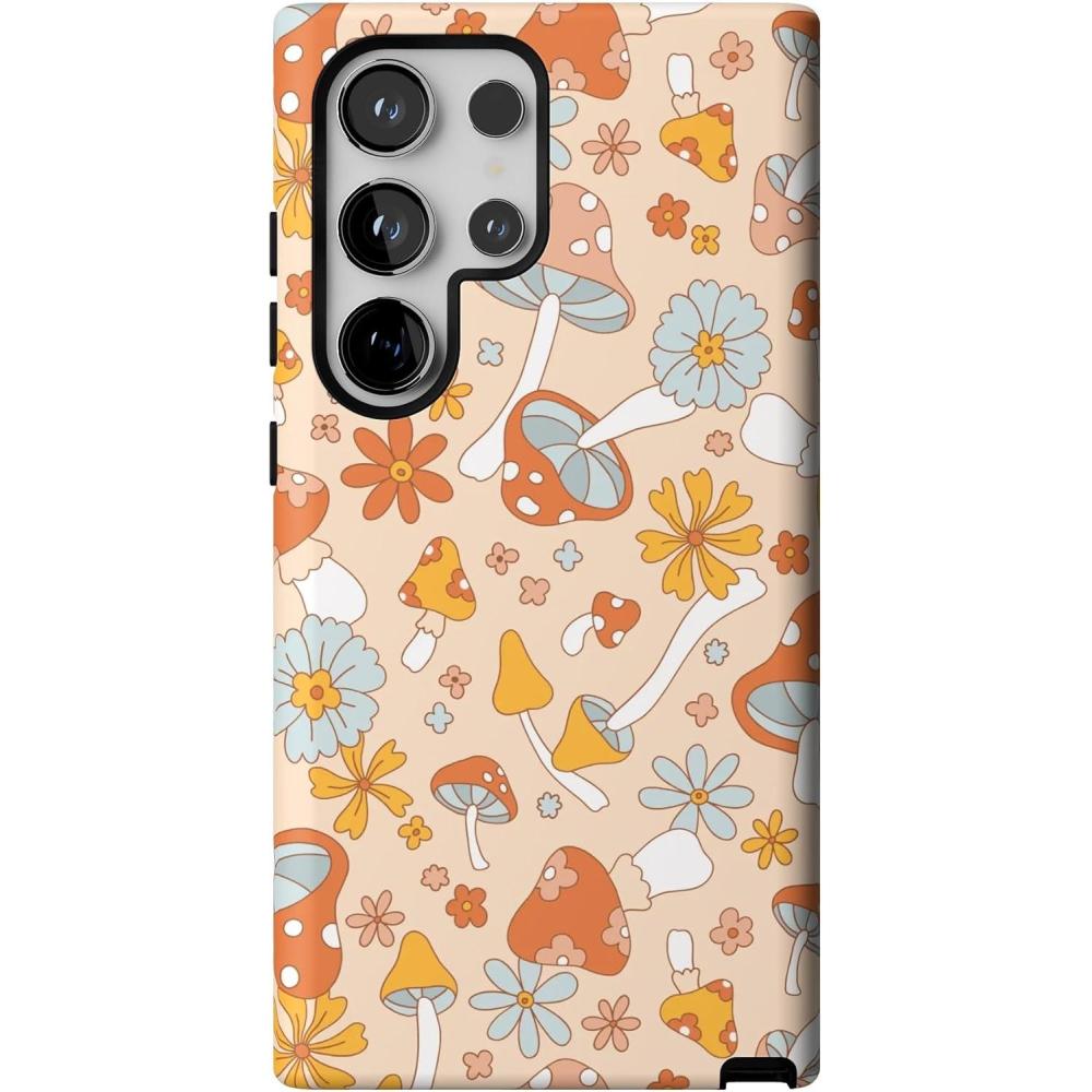 imageCasely Galaxy S24 Ultra Case  Thats Amore  Valentines  Essential Slim DualLayer Protective DesignMushroom Magic  Retro Floral