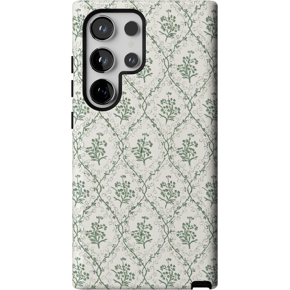 imageCasely Galaxy S24 Ultra Case  Thats Amore  Valentines  Essential Slim DualLayer Protective DesignSage Tapestry  Floral Vines