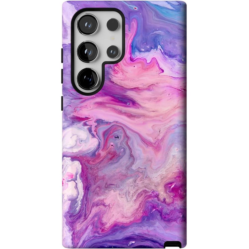 imageCasely Galaxy S24 Ultra Case  Thats Amore  Valentines  Essential Slim DualLayer Protective DesignTie Dying Over You  Purple Marble