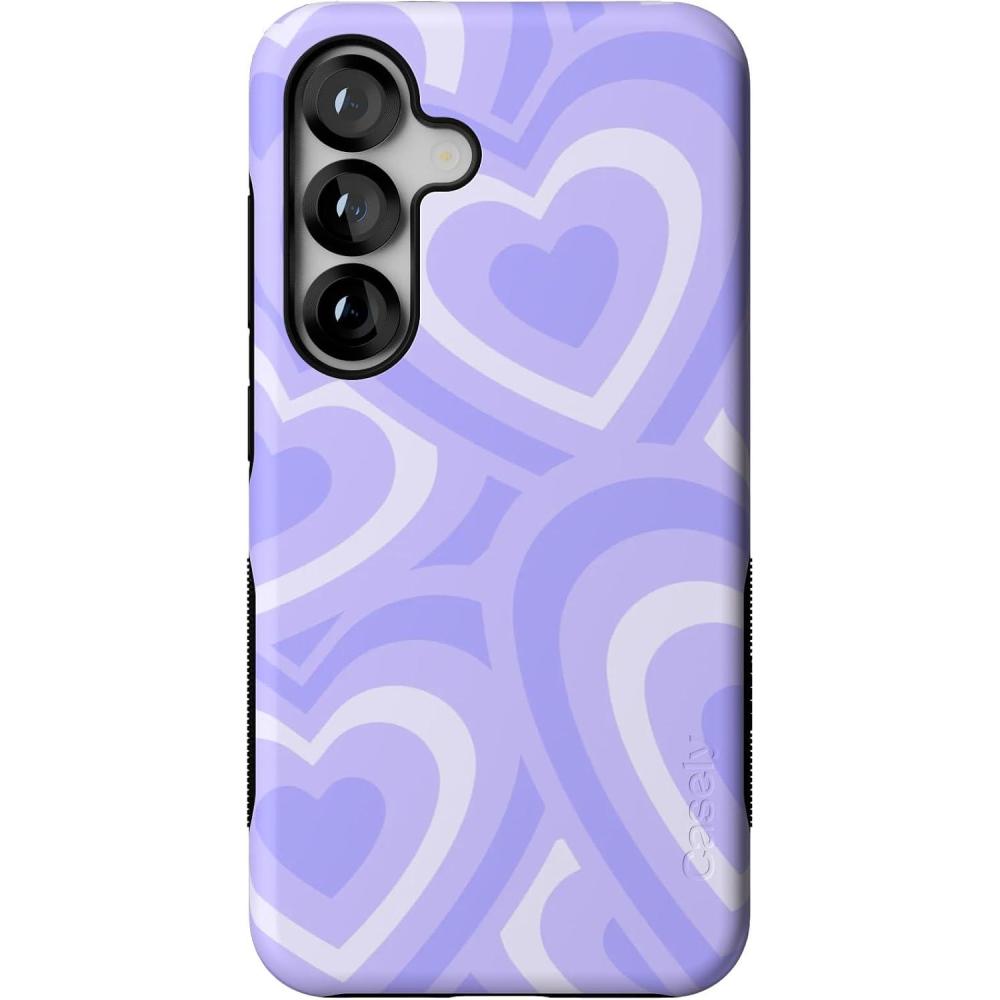 imageCasely Galaxy S25 Case  Hanging Around  Potted Plants Floral  Bold Protective Design  Compatible with MagSafeLove Song  Lavender Heart