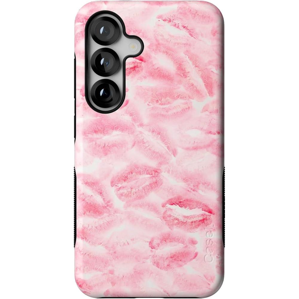 imageCasely Galaxy S25 Case  Hanging Around  Potted Plants Floral  Bold Protective Design  Compatible with MagSafeSealed with a Kiss  Pink Lipstick