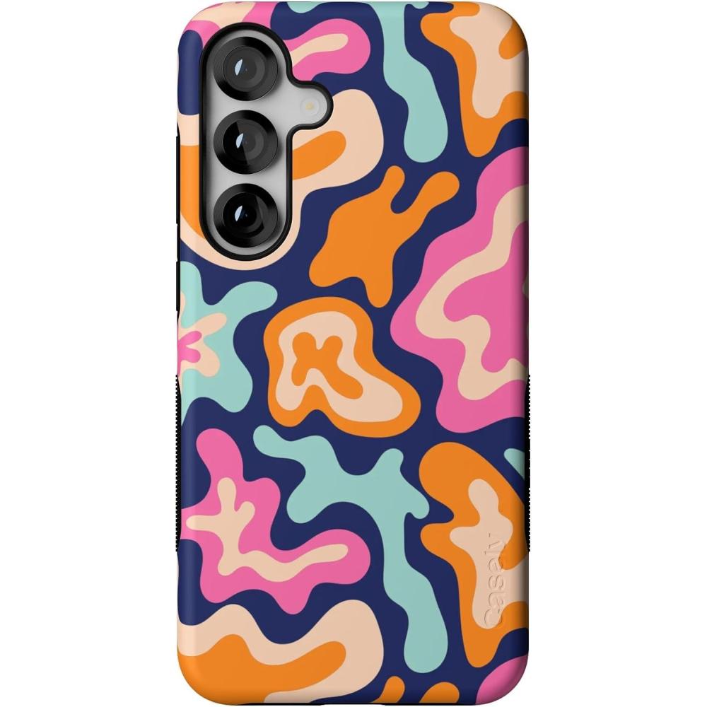 imageCasely Galaxy S25 Plus Case Lucky You Shamrock Bold Protective Design Compatible with MagSafeMidnight Color Splash Abstract Retro
