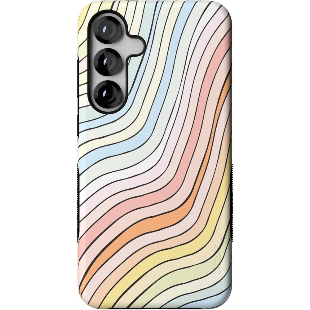 imageCasely Galaxy S25 Plus Case  Lucky You  Shamrock  Bold Protective Design  Compatible with MagSafeRide The Wave  Pastel Rainbow Lined