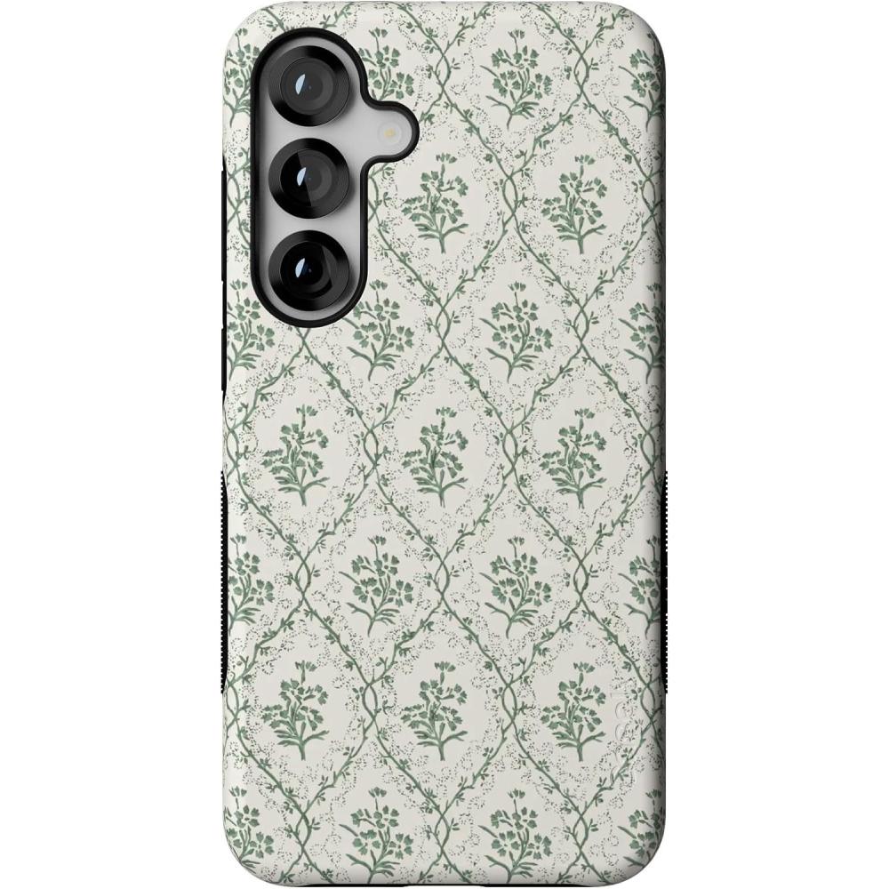 imageCasely Galaxy S25 Plus Case  Lucky You  Shamrock  Bold Protective Design  Compatible with MagSafeSage Tapestry  Floral Vines