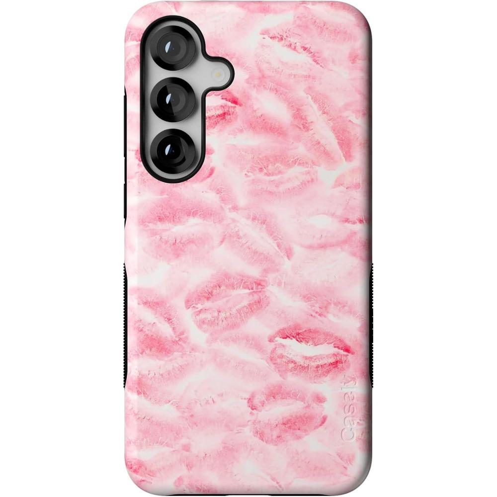 imageCasely Galaxy S25 Plus Case  Lucky You  Shamrock  Bold Protective Design  Compatible with MagSafeSealed with a Kiss  Pink Lipstick