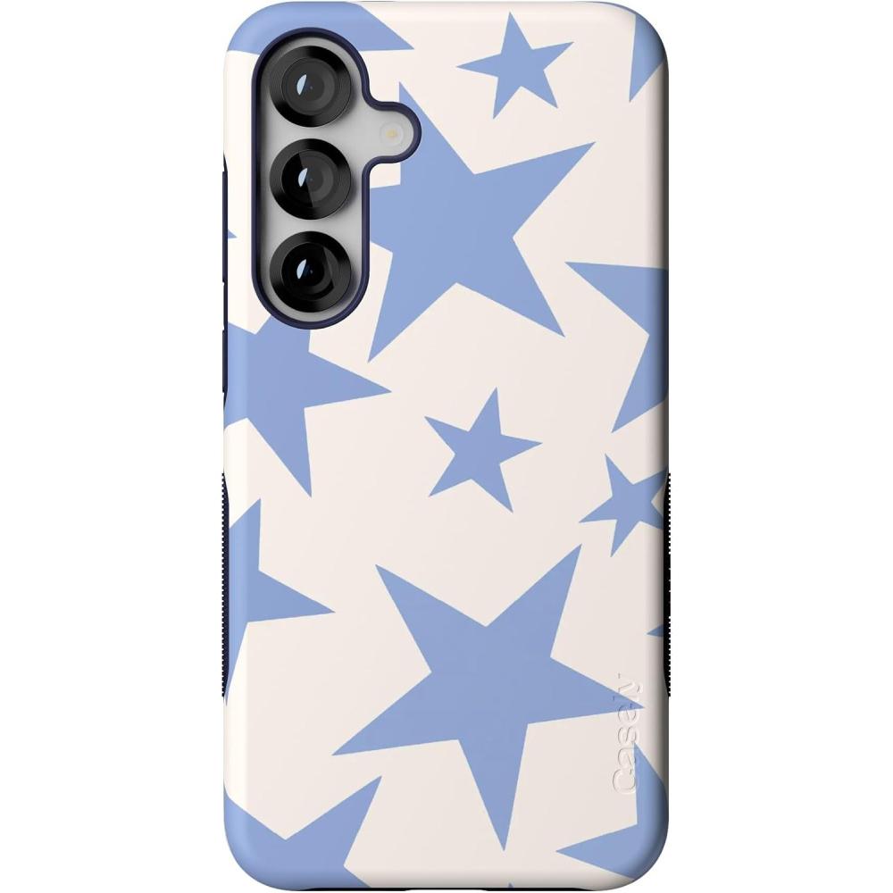 imageCasely Galaxy S25 Plus Case  Lucky You  Shamrock  Bold Protective Design  Compatible with MagSafeStars Align  Blue  White Stars