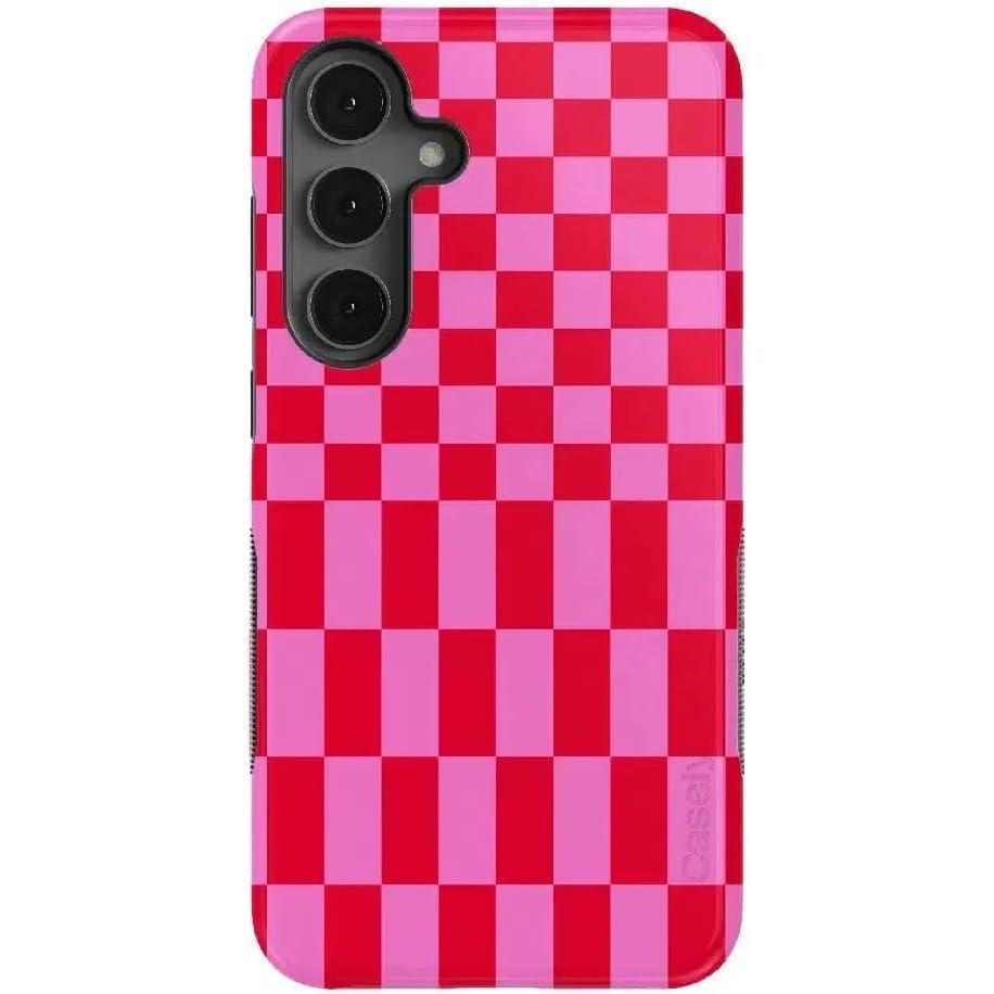 imageCasely Galaxy S25 Plus Case  Lucky You  Shamrock  Bold Protective Design  Compatible with MagSafeVibe Check  Pink Checkerboard