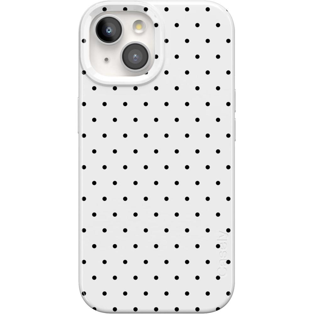 imageCasely iPhone 15 Plus Case  Monets Morning  The Met Museum  Compatible with MagSafe  Classic Ultra Slim DesignOn the Dot  White Polka Dot