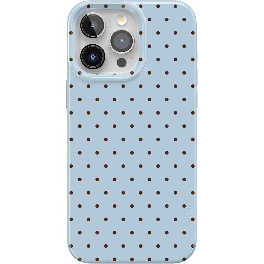 imageCasely iPhone 15 Pro Max Case  Monets Water Lilies  The Met Museum  Compatible with MagSafe  Classic Ultra Slim DesignOn the Dot  Blue Polka Dot