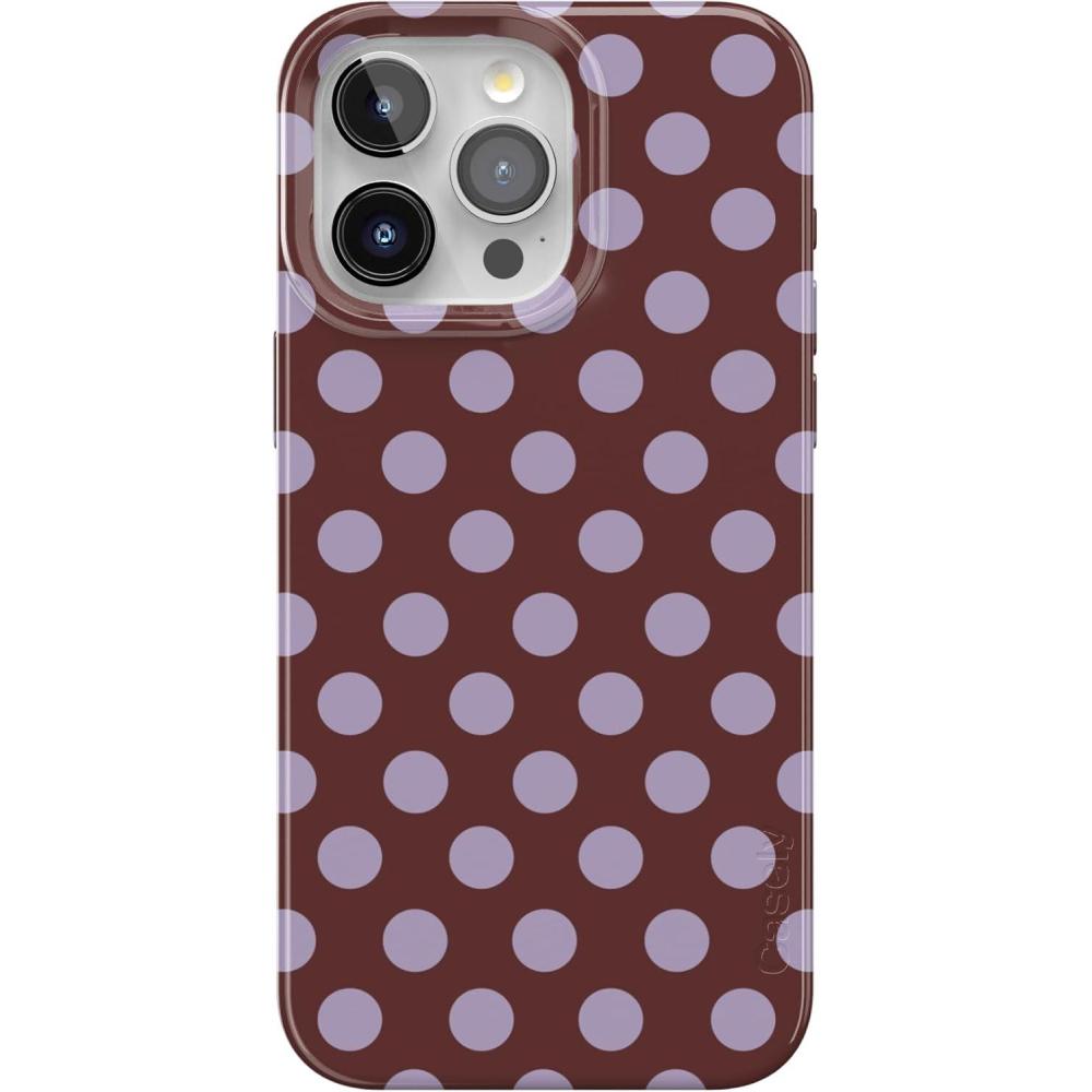 imageCasely iPhone 15 Pro Max Case  Monets Water Lilies  The Met Museum  Compatible with MagSafe  Classic Ultra Slim DesignSpotted in SoHo  Burgundy Polka Dot