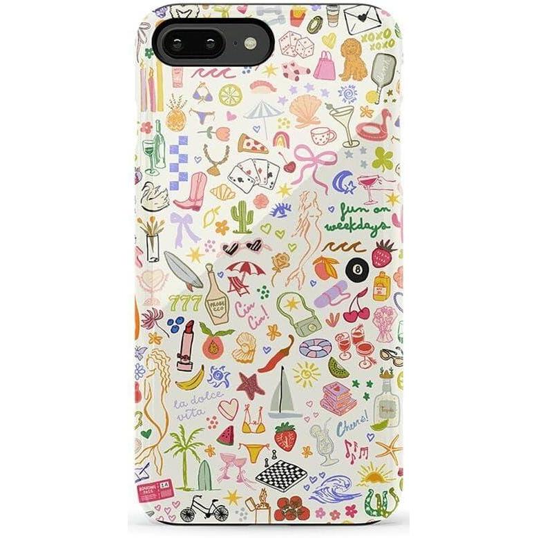 imageCasely iPhone 678 Plus Case  Pura Vida  Tropical Dreams  Essential Slim DualLayer Protective DesignAll the Fun Things  Fun on Weekdays