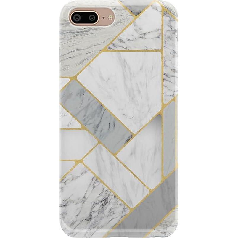 imageCasely iPhone 678 Plus Case  Somethings Fishy  Navy Blue amp Yellow Fish Print  Classic Ultra Slim DesignGeo White and Gold Marble