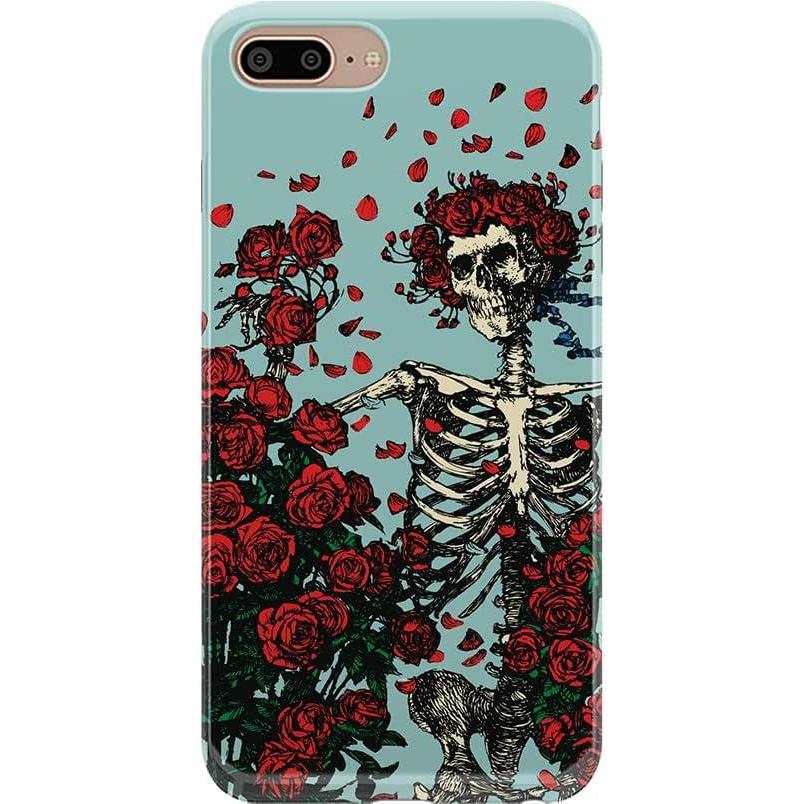 imageCasely iPhone 678 Plus Case  Somethings Fishy  Navy Blue amp Yellow Fish Print  Classic Ultra Slim DesignGrateful Dead Skeleton Floral Red Roses on Teal