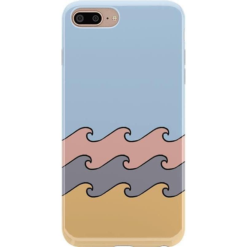 imageCasely iPhone 678 Plus Case  Somethings Fishy  Navy Blue amp Yellow Fish Print  Classic Ultra Slim DesignHigh Tide Layered Ocean Waves