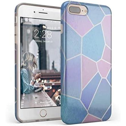 imageCasely iPhone 678 Plus Case  Somethings Fishy  Navy Blue amp Yellow Fish Print  Classic Ultra Slim DesignHolographic Metallic Stained Glass Marble