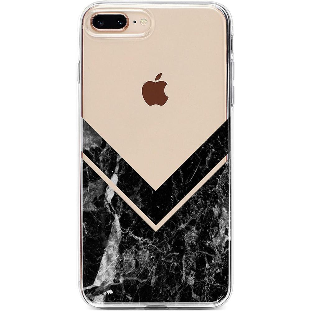 imageCasely iPhone 678 Plus Case  Somethings Fishy  Navy Blue amp Yellow Fish Print  Classic Ultra Slim DesignSleek Black Marble V Clear