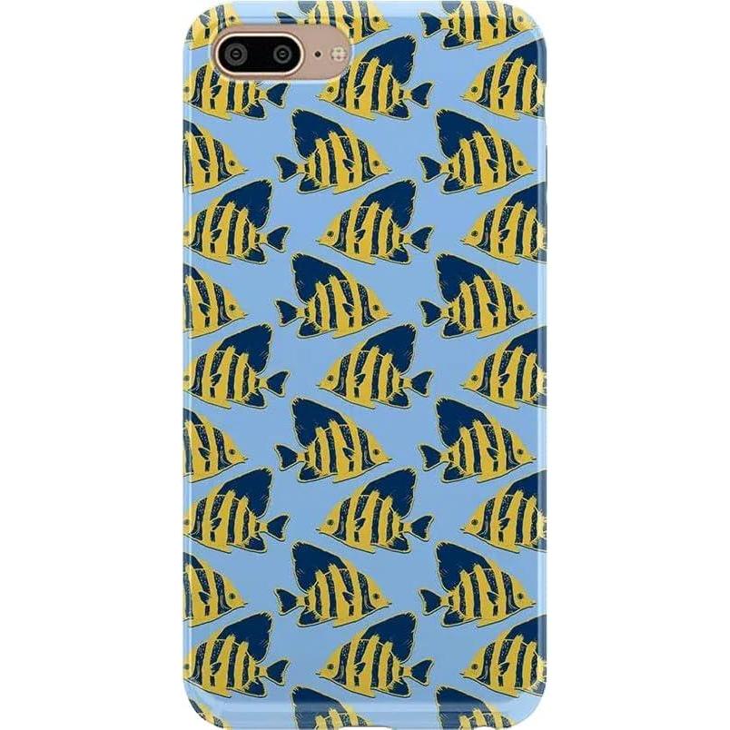 imageCasely iPhone 678 Plus Case  Somethings Fishy  Navy Blue amp Yellow Fish Print  Classic Ultra Slim DesignSomethings Fishy Navy Blue  Yellow Fish
