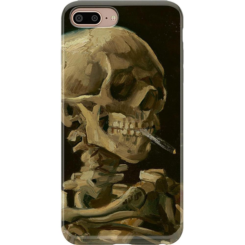 imageCasely iPhone 678 Plus Case  Somethings Fishy  Navy Blue amp Yellow Fish Print  Classic Ultra Slim DesignVan Gogh  Skull of a Skeleton with Burning Cig