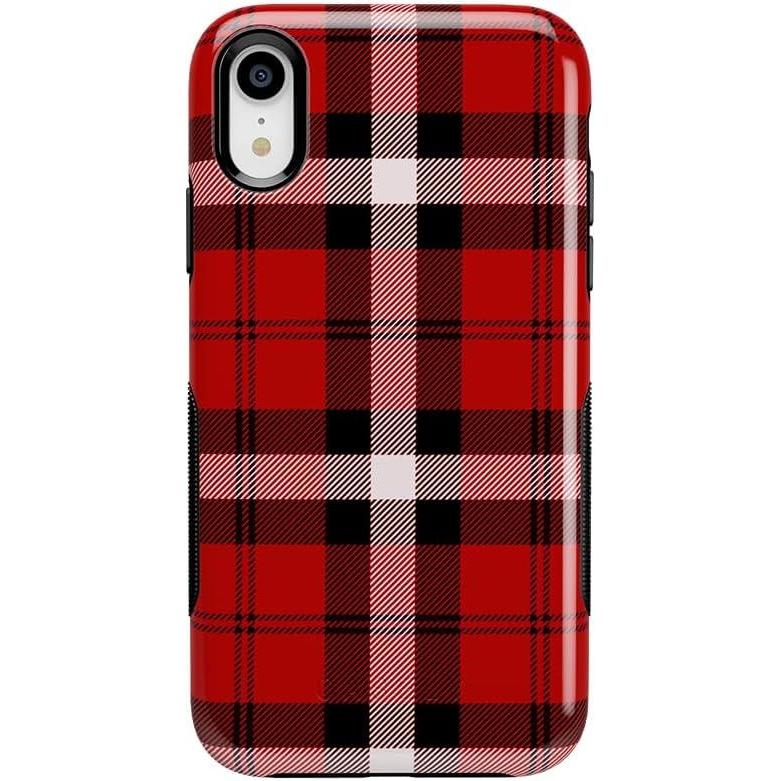 imageCasely iPhone XR Case  Goth Girlie  Black Bows  Essential Slim DualLayer Protective DesignAs if  Red Plaid