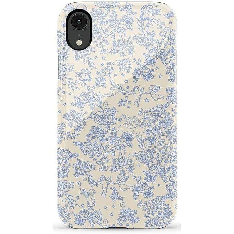 imageCasely iPhone XR Case  Goth Girlie  Black Bows  Essential Slim DualLayer Protective DesignCupids Canvas  Periwinkle Floral