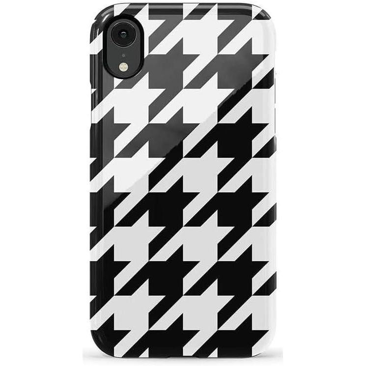 imageCasely iPhone XR Case  Goth Girlie  Black Bows  Essential Slim DualLayer Protective DesignHoundstooth  High Contrast Design