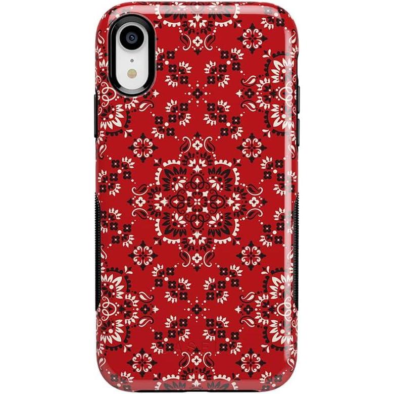 imageCasely iPhone XR Case  Goth Girlie  Black Bows  Essential Slim DualLayer Protective DesignIm with the Band  Red Bandana Print