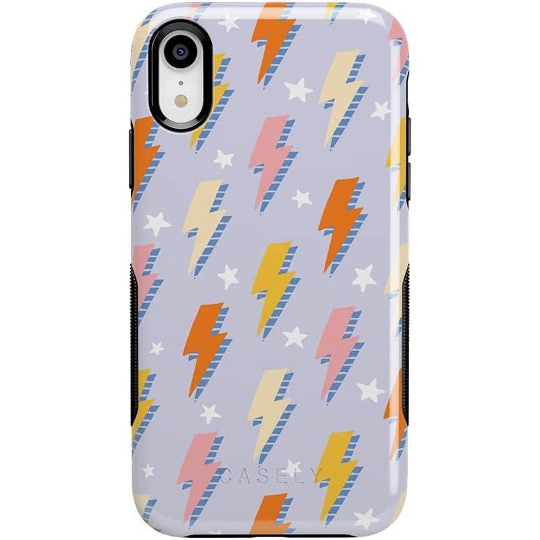 imageCasely iPhone XR Case  Goth Girlie  Black Bows  Essential Slim DualLayer Protective DesignIn a Flash  Lightning Bolt