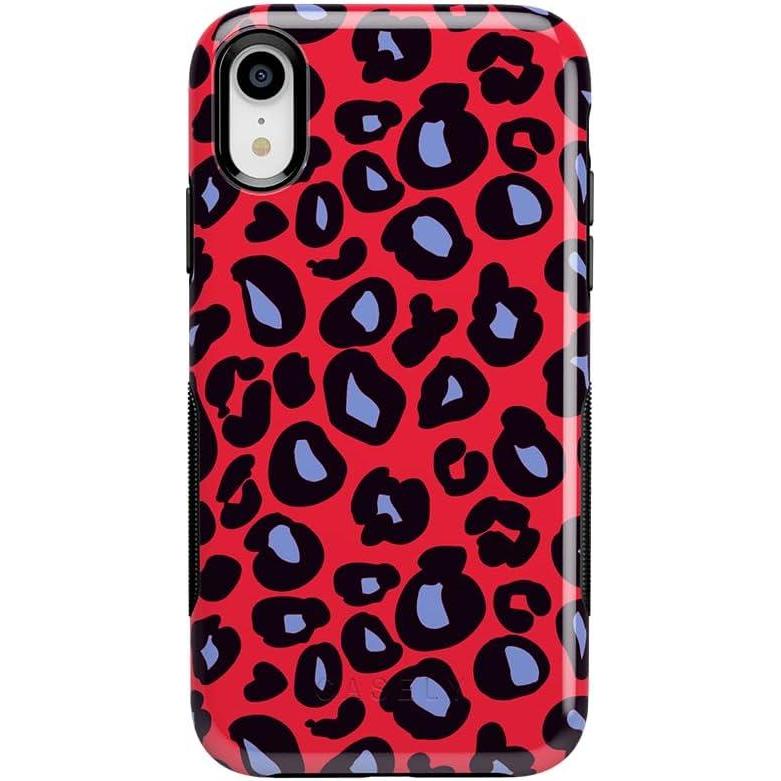 imageCasely iPhone XR Case  Goth Girlie  Black Bows  Essential Slim DualLayer Protective DesignInto the Wild  Red  Blue Leopard