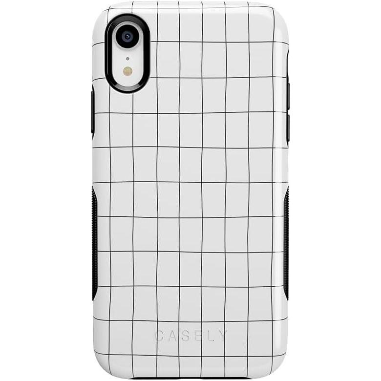 imageCasely iPhone XR Case  Goth Girlie  Black Bows  Essential Slim DualLayer Protective DesignOff the Grid  White  Black Lined