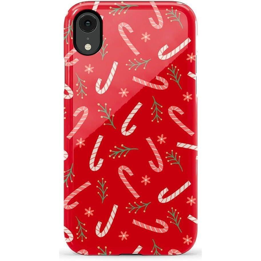 imageCasely iPhone XR Case  Goth Girlie  Black Bows  Essential Slim DualLayer Protective DesignPeppermint Kiss  Candy Cane