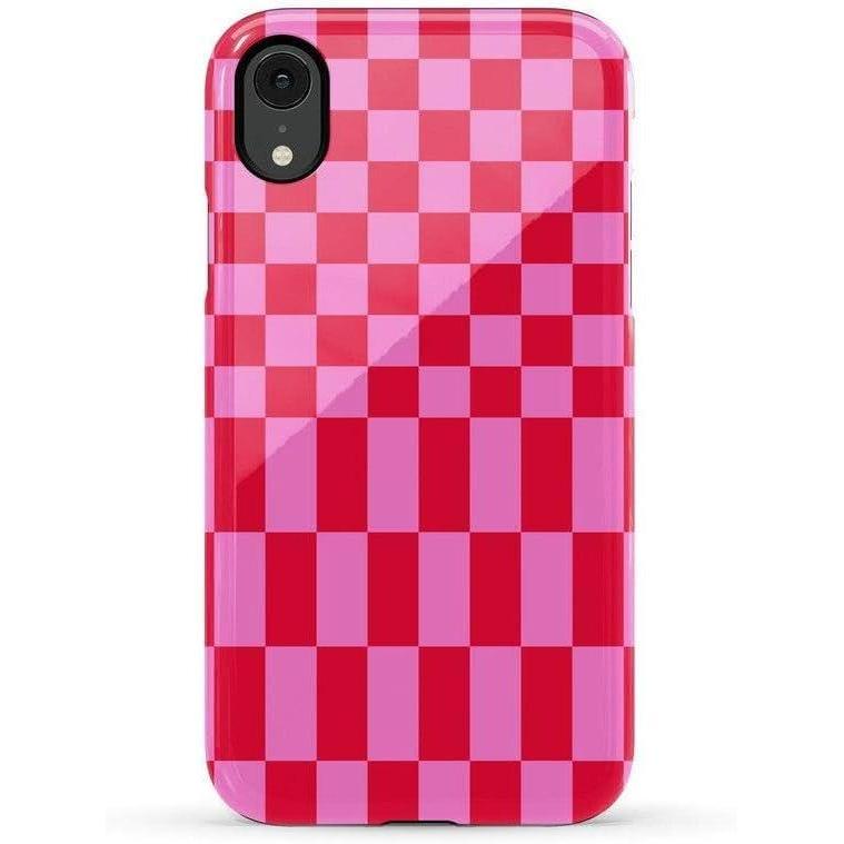 imageCasely iPhone XR Case  Goth Girlie  Black Bows  Essential Slim DualLayer Protective DesignVibe Check  Pink Checkerboard
