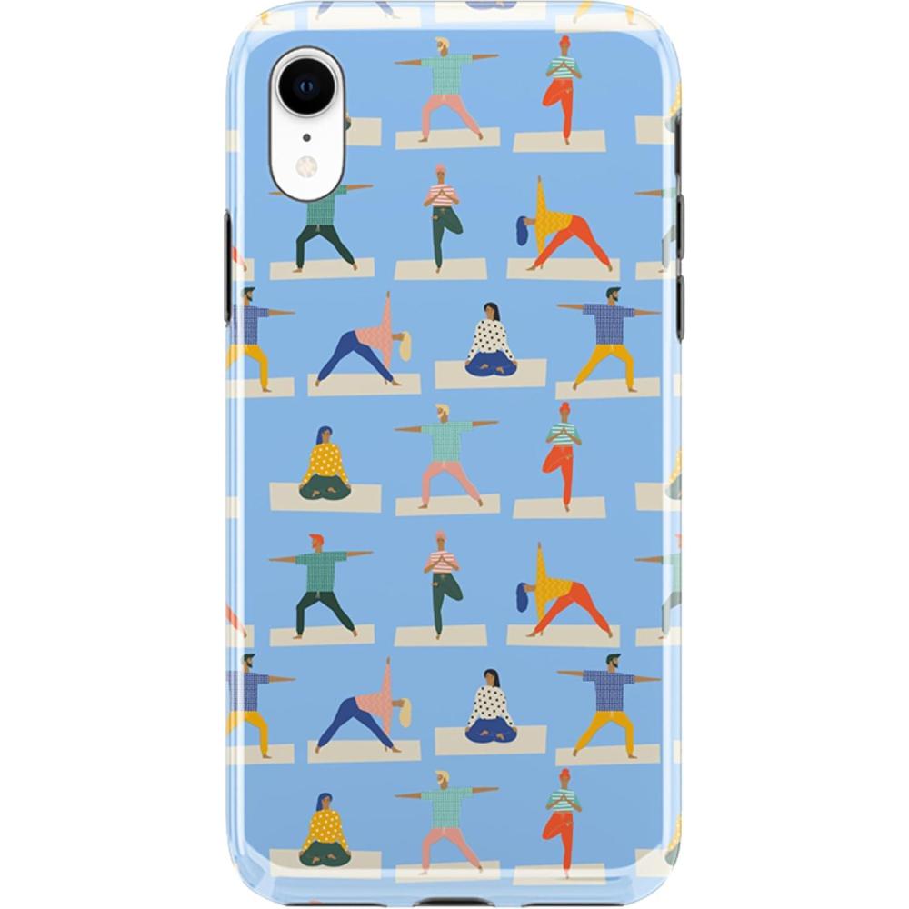 imageCasely iPhone XR Case  in Formation  Metallic Blue Camo  Classic Ultra Slim DesignGo with the Flow  Light Blue Yoga