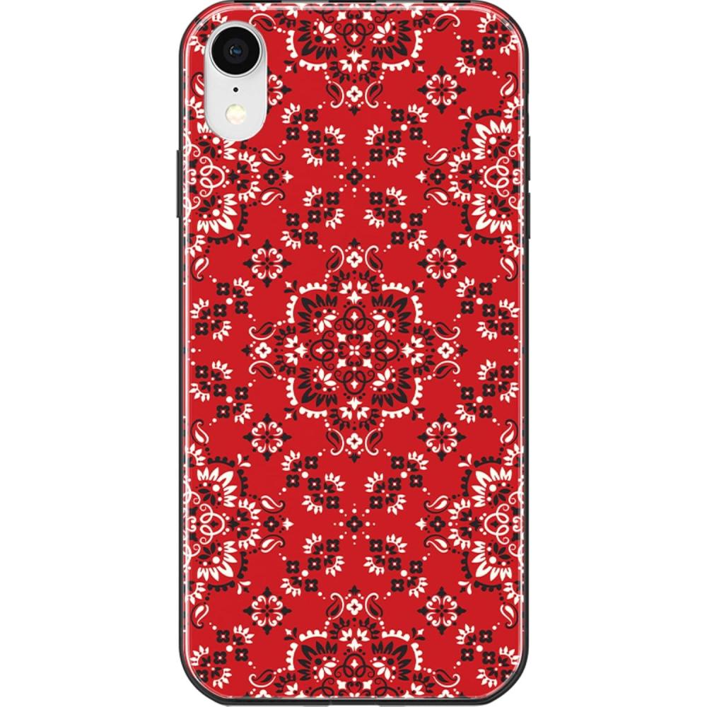imageCasely iPhone XR Case  in Formation  Metallic Blue Camo  Classic Ultra Slim DesignIm with the Band  Red Bandana Print