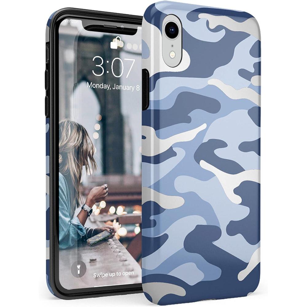 imageCasely iPhone XR Case  in Formation  Metallic Blue Camo  Classic Ultra Slim DesignIn Formation  Metallic Blue Camo