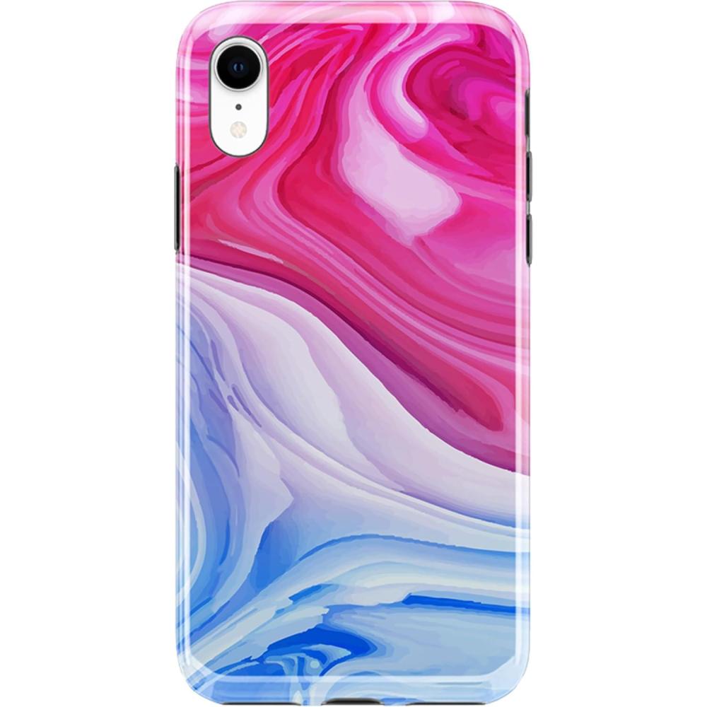imageCasely iPhone XR Case  in Formation  Metallic Blue Camo  Classic Ultra Slim DesignLand  Sea  Marble Swirl