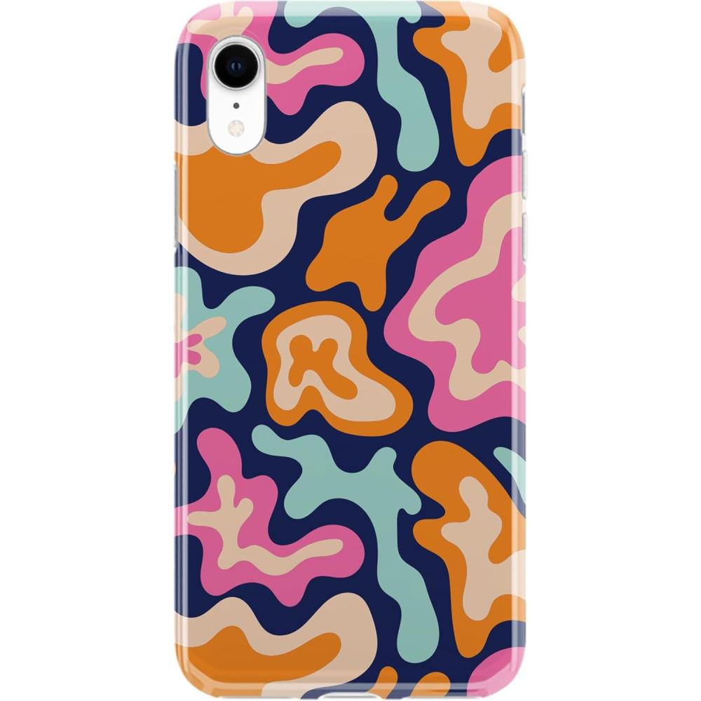 imageCasely iPhone XR Case  in Formation  Metallic Blue Camo  Classic Ultra Slim DesignMidnight Color Splash  Abstract Retro