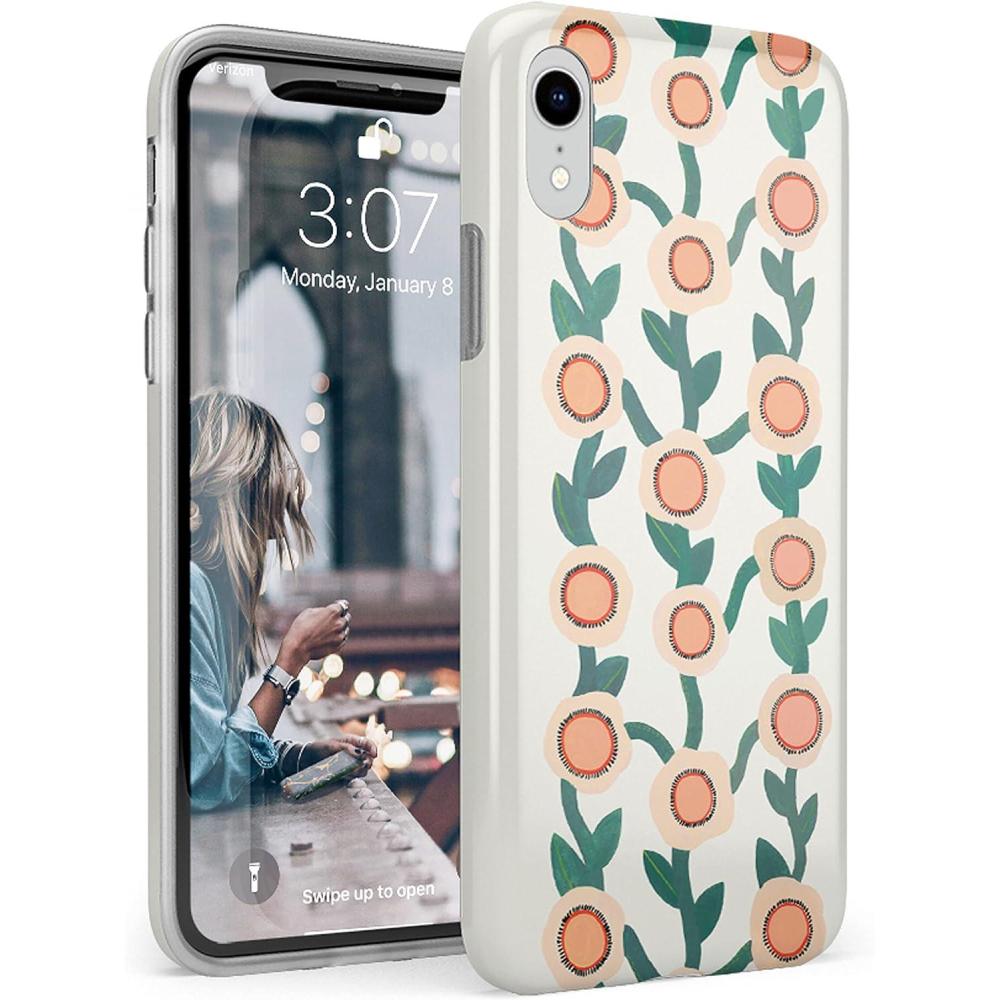 imageCasely iPhone XR Case  in Formation  Metallic Blue Camo  Classic Ultra Slim DesignOff the Vine  Floral Print