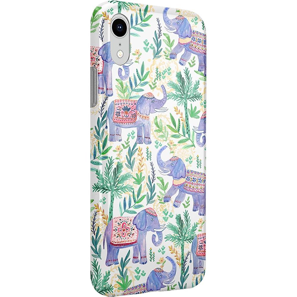 imageCasely iPhone XR Case  in Formation  Metallic Blue Camo  Classic Ultra Slim DesignPastel Gardens  Watercolor Elephant Floral