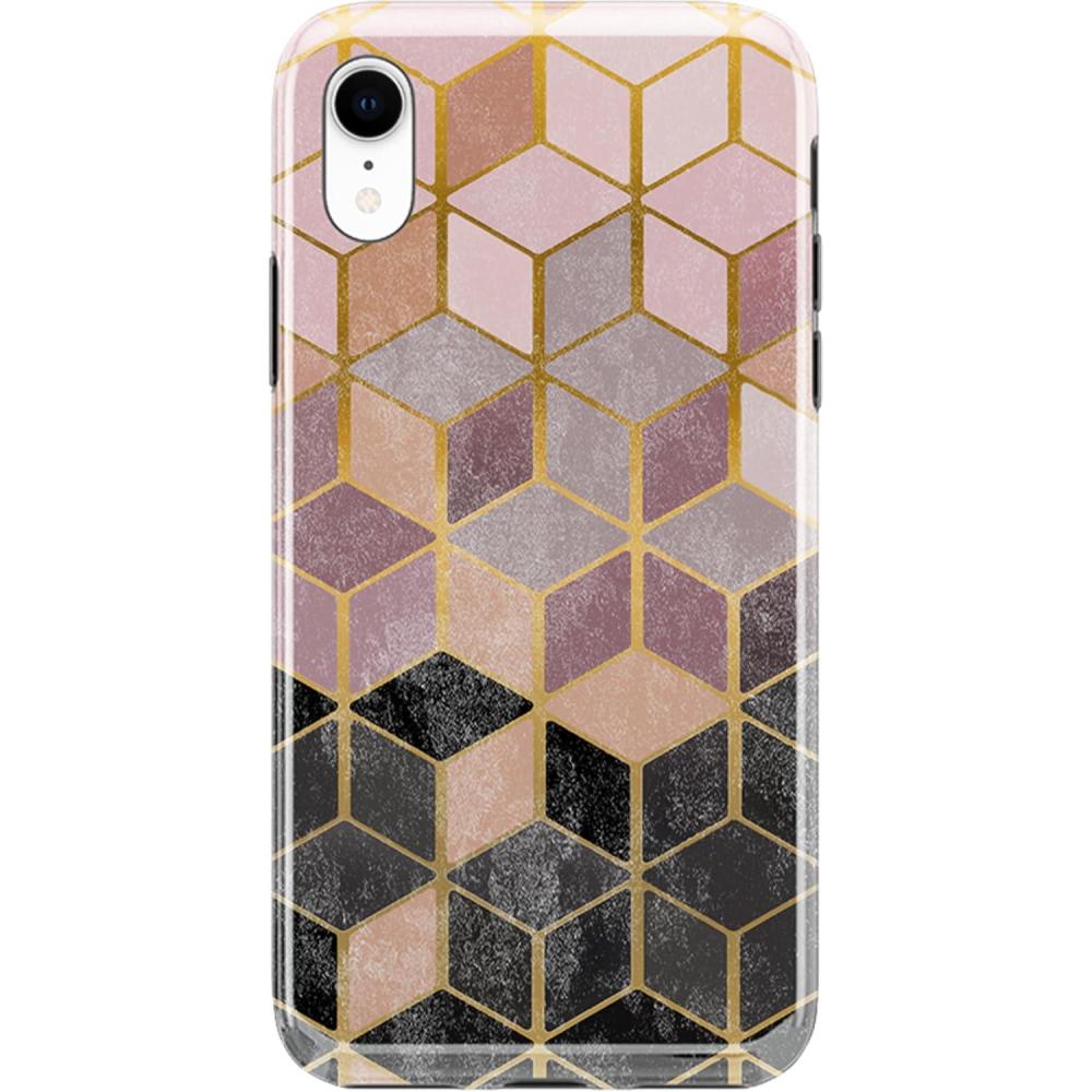 imageCasely iPhone XR Case  in Formation  Metallic Blue Camo  Classic Ultra Slim DesignStepping Up  Geo Rose Gold Marble