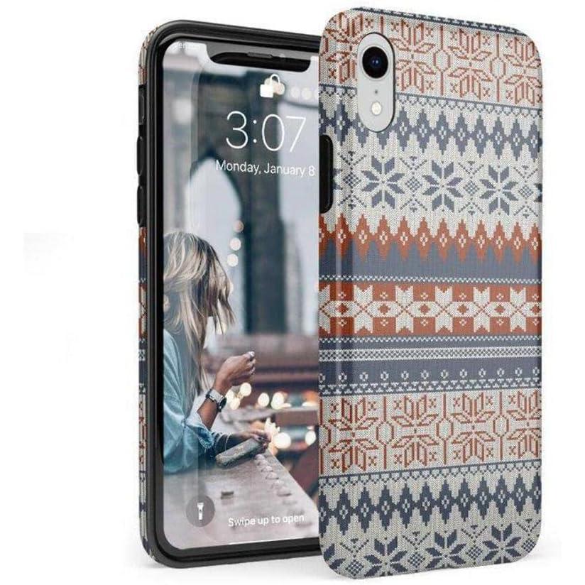 imageCasely iPhone XR Case  in Formation  Metallic Blue Camo  Classic Ultra Slim DesignSweater Weather  Holiday Knit