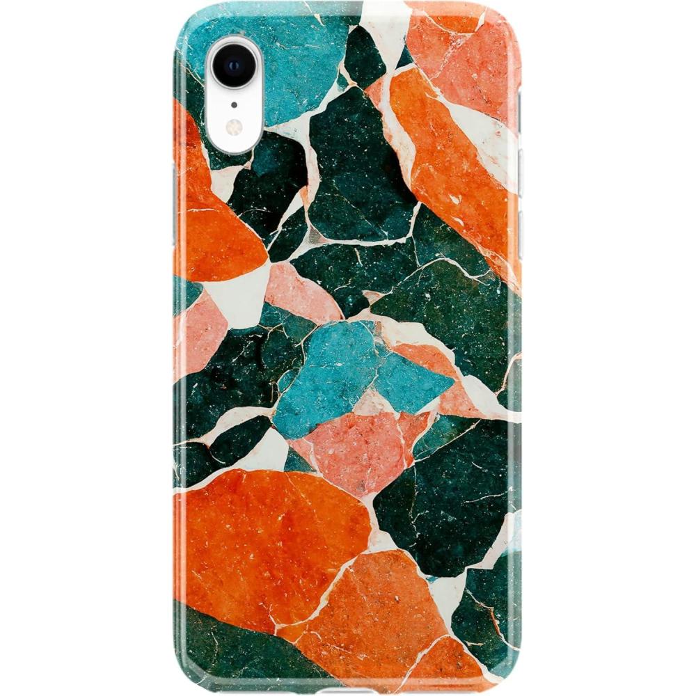 imageCasely iPhone XR Case  in Formation  Metallic Blue Camo  Classic Ultra Slim DesignYes  of Quartz  Sculpted Marble