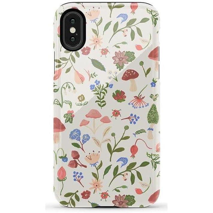 imageCasely iPhone XXS Case  Cupids Canvas  Periwinkle Floral  Essential Slim DualLayer Protective DesignGarden Party  Mushroom Floral