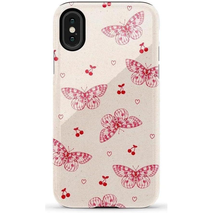 imageCasely iPhone XXS Case  Cupids Canvas  Periwinkle Floral  Essential Slim DualLayer Protective DesignHeart Flutters  Butterfly