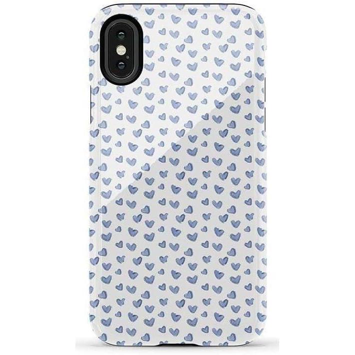 imageCasely iPhone XXS Case  Cupids Canvas  Periwinkle Floral  Essential Slim DualLayer Protective DesignLovebug  Blue Hearts