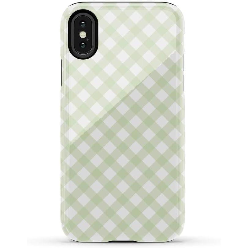 imageCasely iPhone XXS Case  Cupids Canvas  Periwinkle Floral  Essential Slim DualLayer Protective DesignMint Lattice  Sunday Best