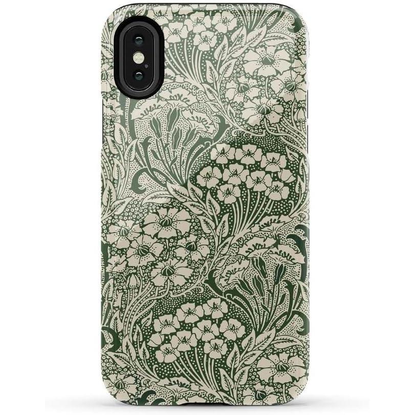 imageCasely iPhone XXS Case  Cupids Canvas  Periwinkle Floral  Essential Slim DualLayer Protective DesignMystic Meadow  Green Gardens