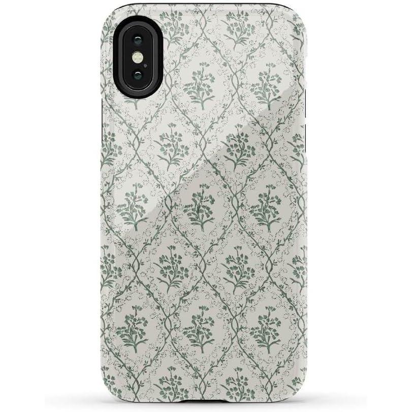 imageCasely iPhone XXS Case  Cupids Canvas  Periwinkle Floral  Essential Slim DualLayer Protective DesignSage Tapestry  Floral Vines