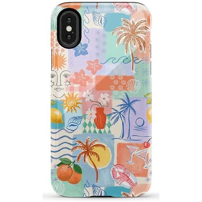 imageCasely iPhone XXS Case  Cupids Canvas  Periwinkle Floral  Essential Slim DualLayer Protective DesignTropical Heat  Beachy Collage