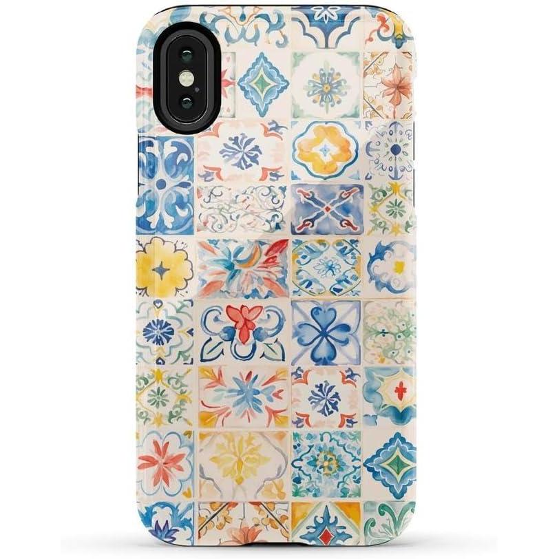 imageCasely iPhone XXS Case  Cupids Canvas  Periwinkle Floral  Essential Slim DualLayer Protective DesignTuscan Tiles  Dolce Vita